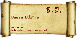 Besze Dóra névjegykártya
